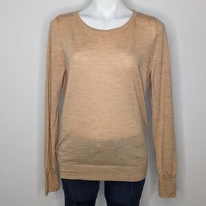 ✨3/$15 Club Beymen tan extrafine merino wool sheer lightweight sweater M